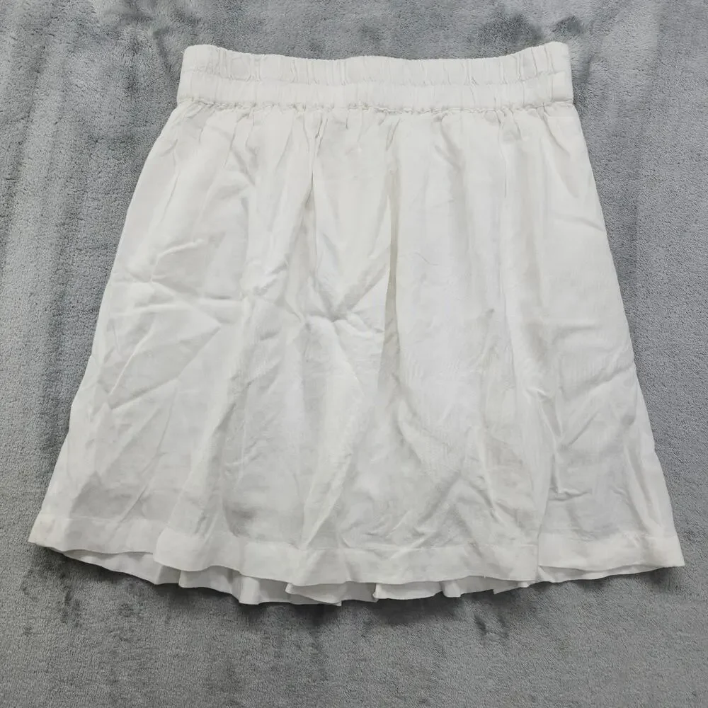NEW Sim & Sam Skirt Size M White Pleated‎ Mini Tennis Rayon Cotton Preppy Lined_2